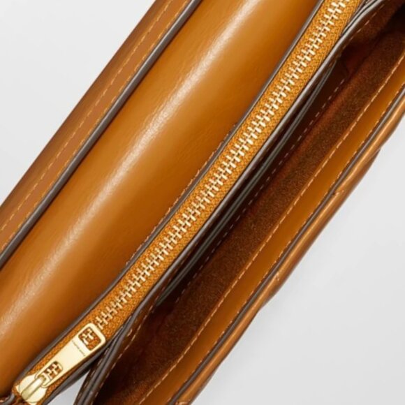 NWT ✅Tory Burch KIRA Diamond Quilt Chain Wallet #158624 Classic Chestnut - Picture 8 of 16